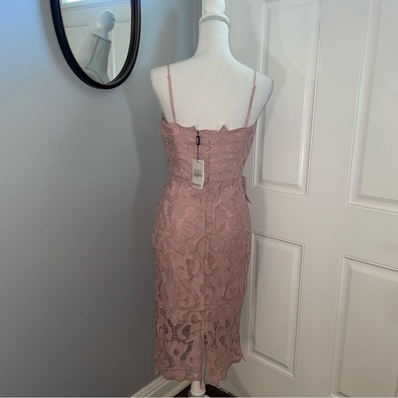 NWT Bardot Lina Lace Dress Pink Rose - Picture 5 of 16